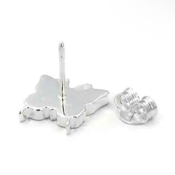 Gucci Sterling Silver Butterfly Trademark Logo Earrings - Picture 4 of 8